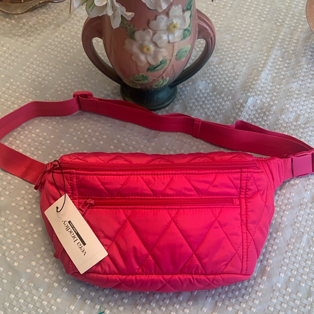 NWT Vera Bradley quilted peacock pink large belt bag